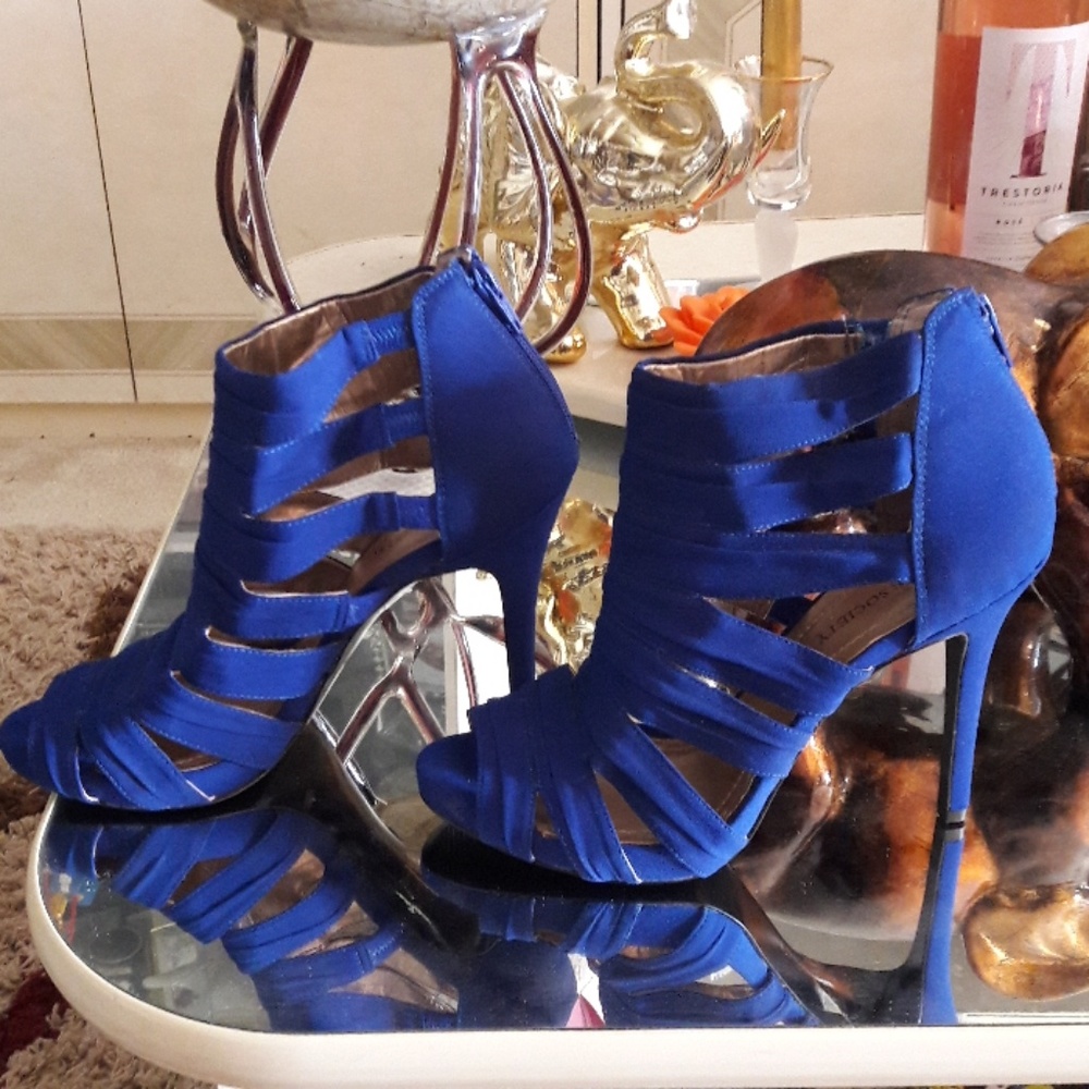 Blue Strappy Heels